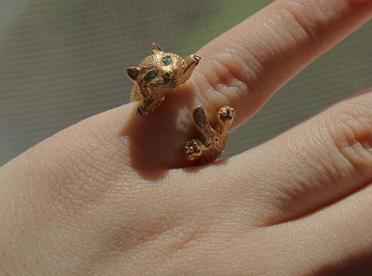 Cat Set S 06 pendant ring and earring 3D print model_9