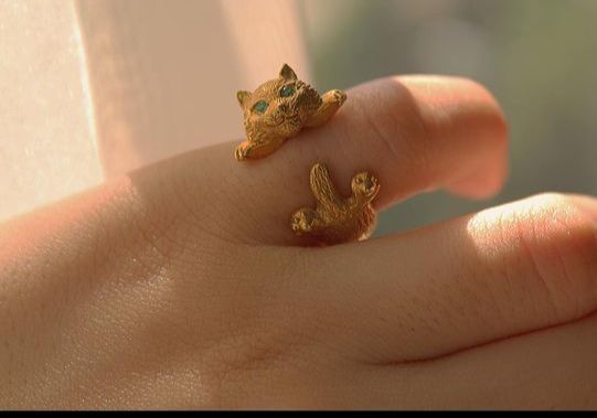 Cat Set S 06 pendant ring and earring 3D print model_7