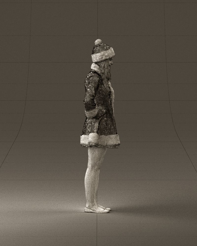 Smiling Woman in snegurochka dress 0912 3D Print Ready 3D print model_28