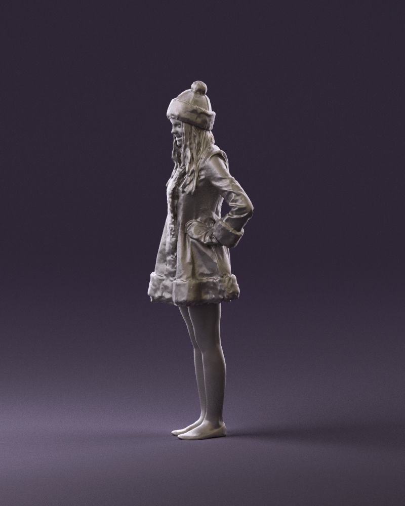 Smiling Woman in snegurochka dress 0912 3D Print Ready 3D print model_9