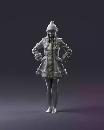 Smiling Woman in snegurochka dress 0912 3D Print Ready