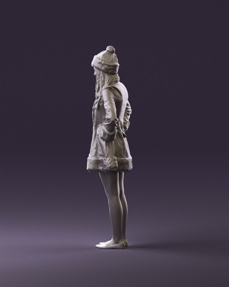 Smiling Woman in snegurochka dress 0912 3D Print Ready 3D print model_8