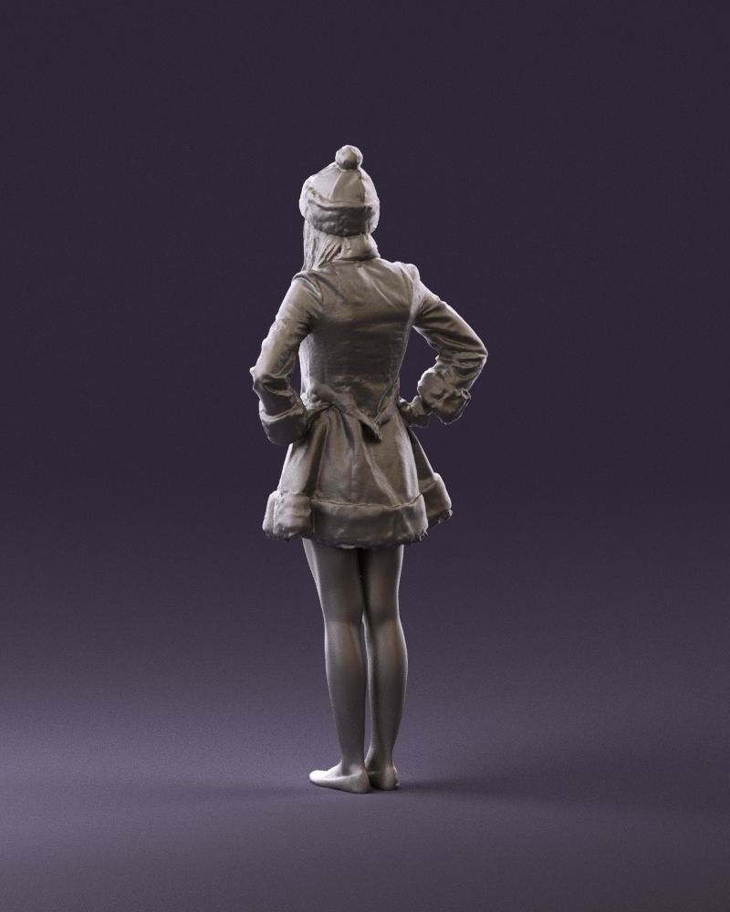 Smiling Woman in snegurochka dress 0912 3D Print Ready 3D print model_7