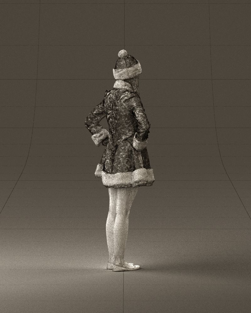 Smiling Woman in snegurochka dress 0912 3D Print Ready 3D print model_29