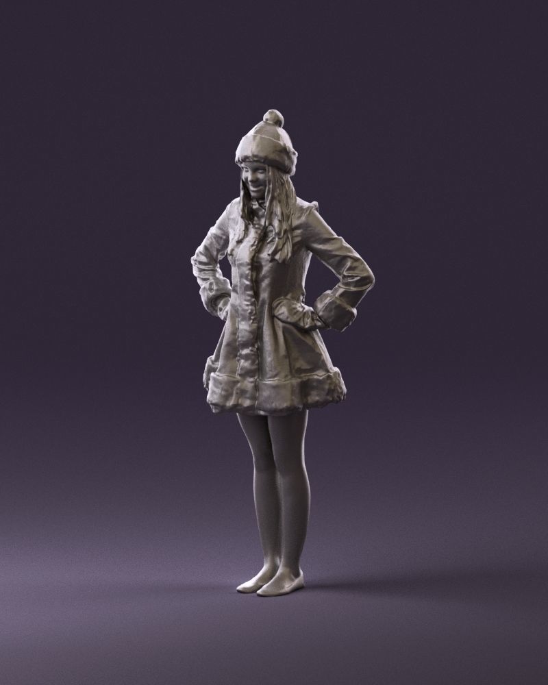 Smiling Woman in snegurochka dress 0912 3D Print Ready 3D print model_10