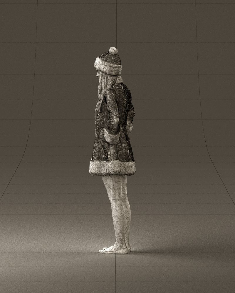 Smiling Woman in snegurochka dress 0912 3D Print Ready 3D print model_32