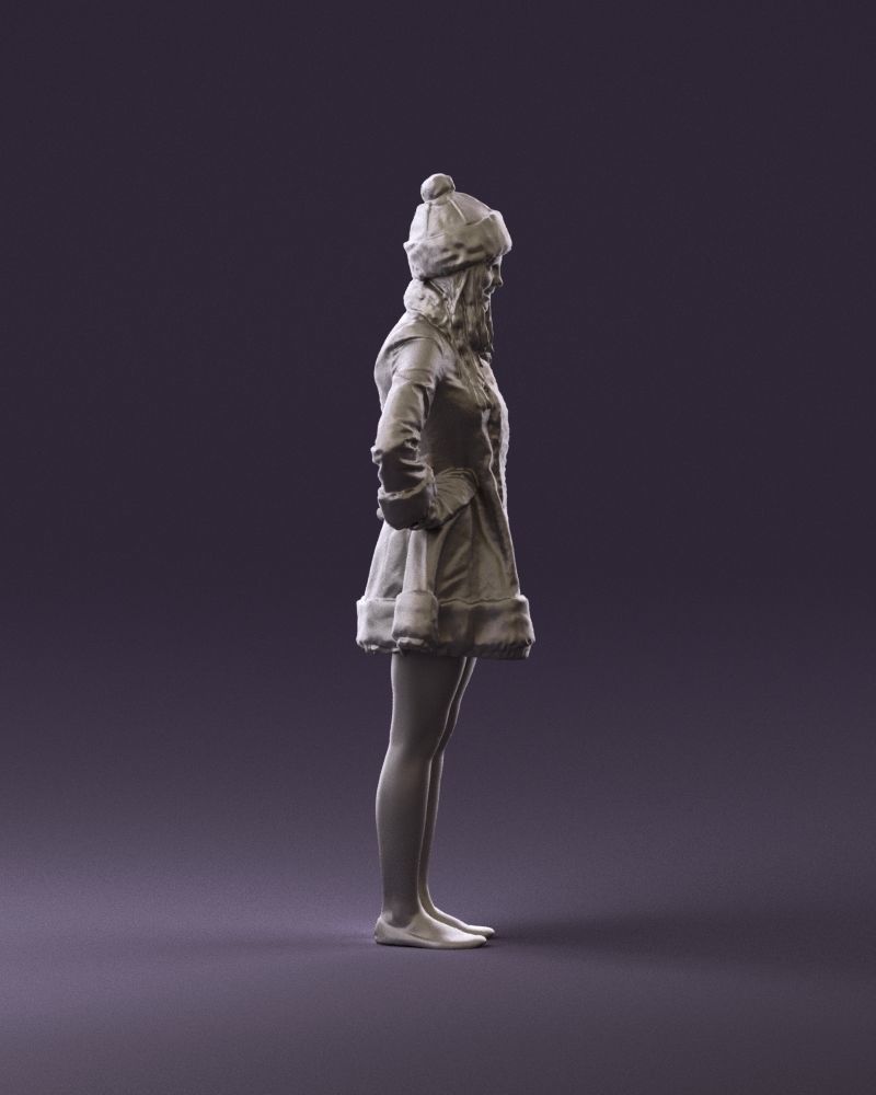 Smiling Woman in snegurochka dress 0912 3D Print Ready 3D print model_4