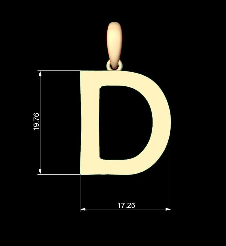 Initial Letters Pendant Berlin Sans D 3D print model_4