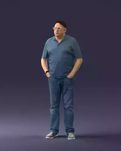 000266 Casual Man with Glasses 0527 3dp