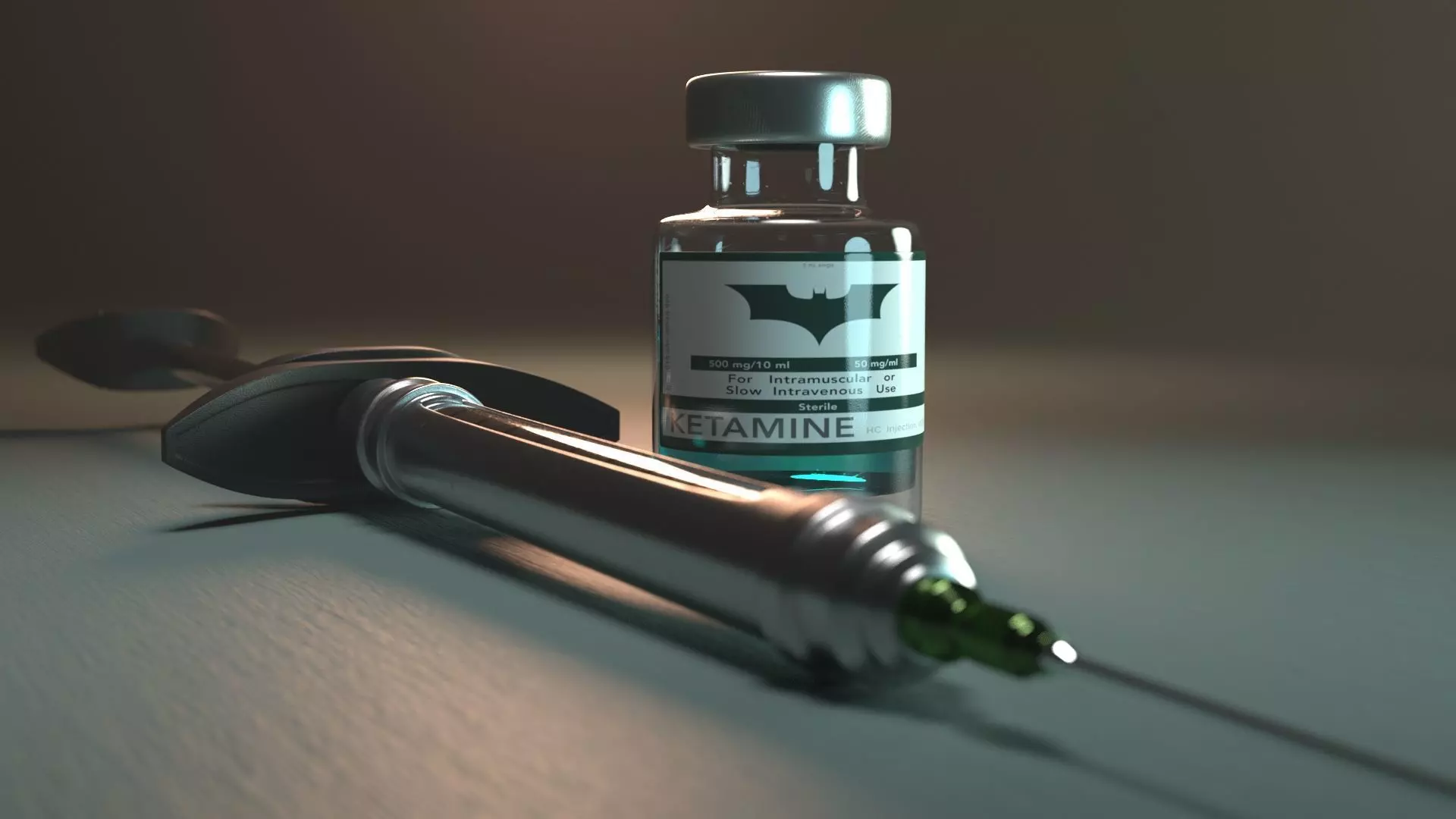 Batman syringe Low-poly 3D model_0
