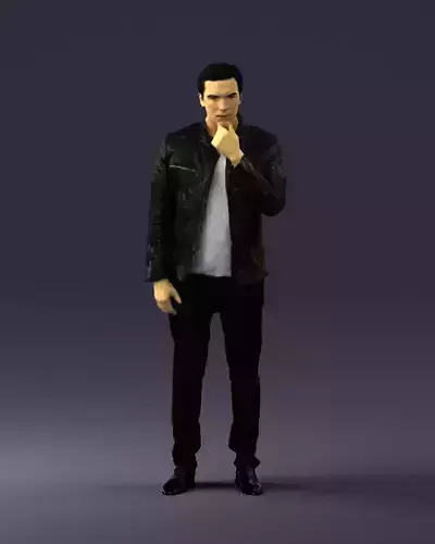 Pensive man in black 0218 3D Print Ready 3D print model