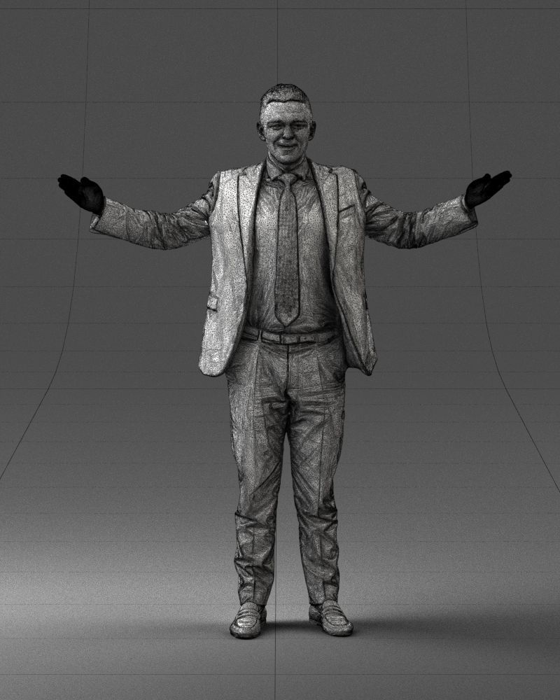 000297 Businessman in Blue Suit with Open Arms 1016 3D model_21