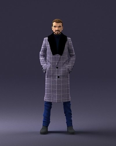 000204 Elegant Man in Long Coat 1119 3dp 3D print model