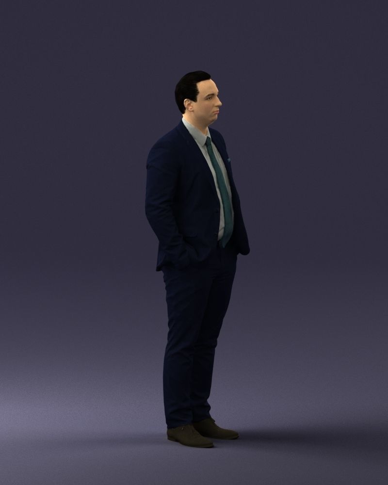 Guy in blue business suit 0467 3D Print Ready 3D print model_30