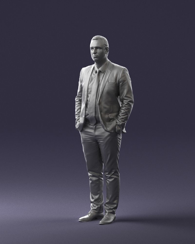 Guy in blue business suit 0467 3D Print Ready 3D print model_4