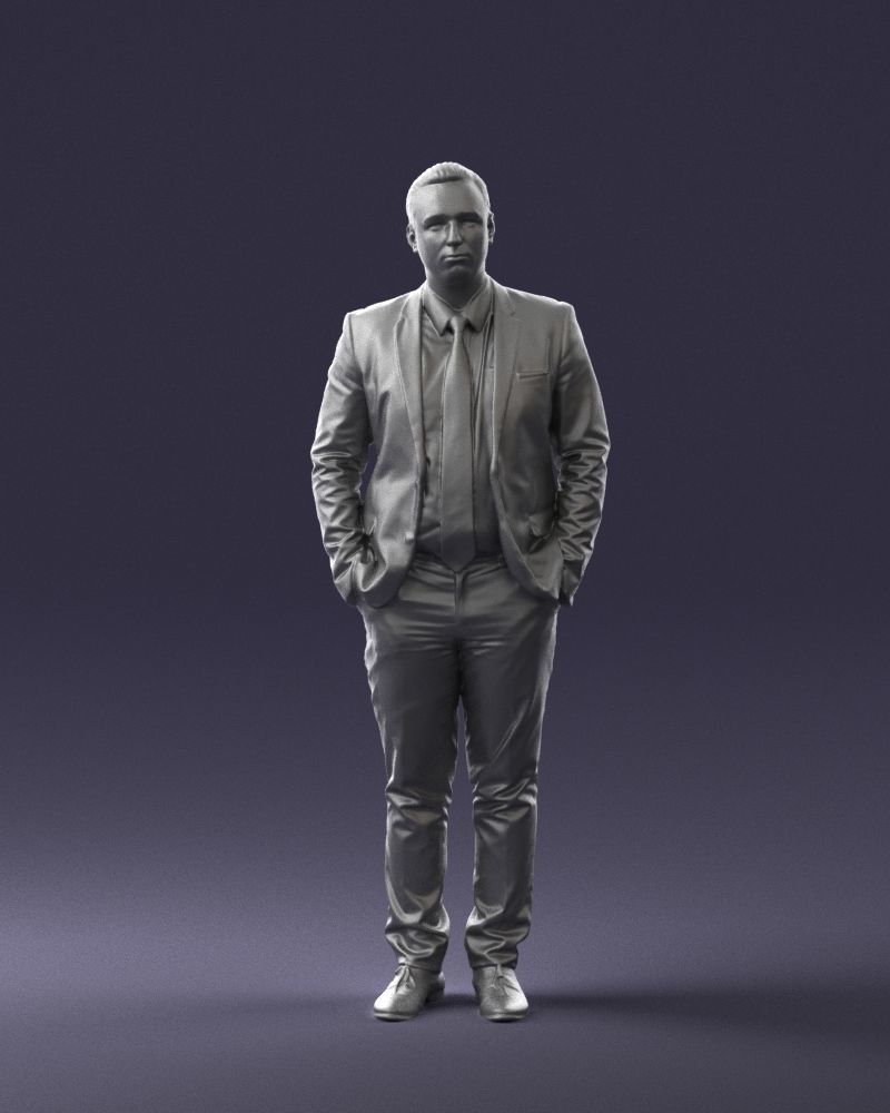 Guy in blue business suit 0467 3D Print Ready 3D print model_1