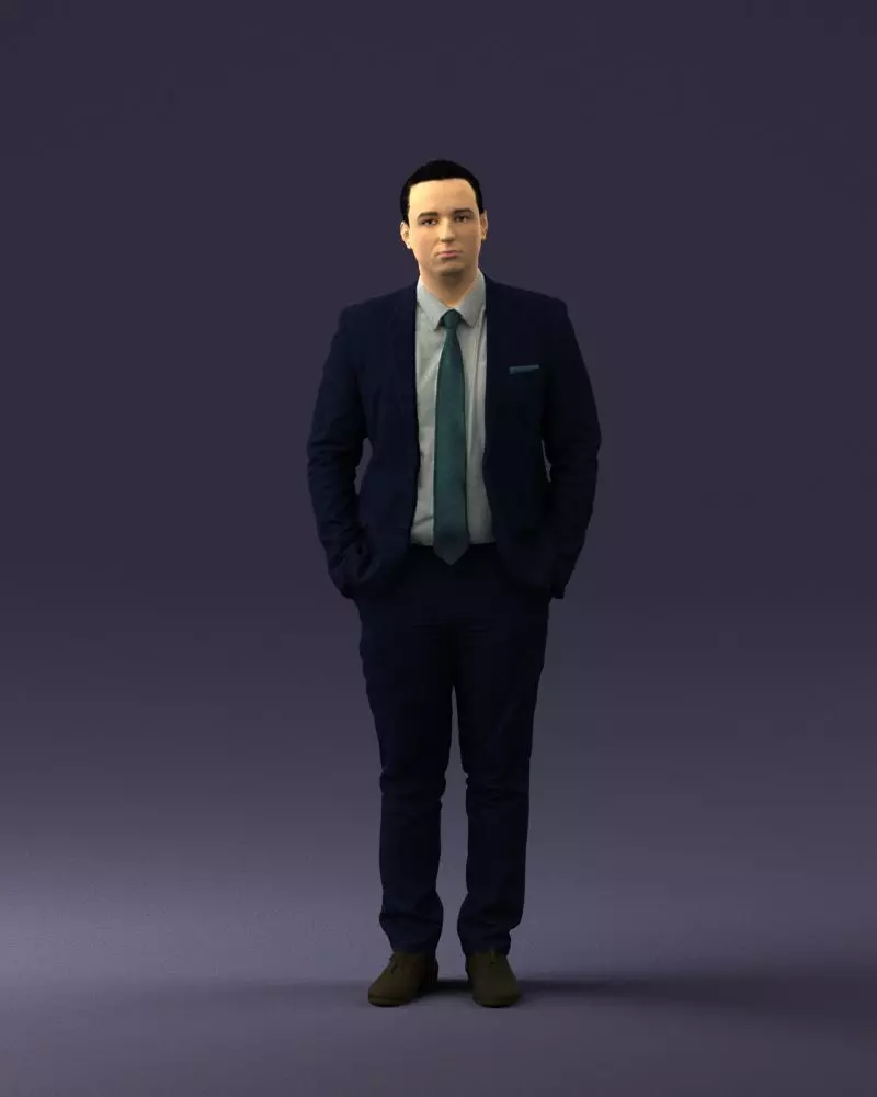 Guy in blue business suit 0467 3D Print Ready 3D print model_0