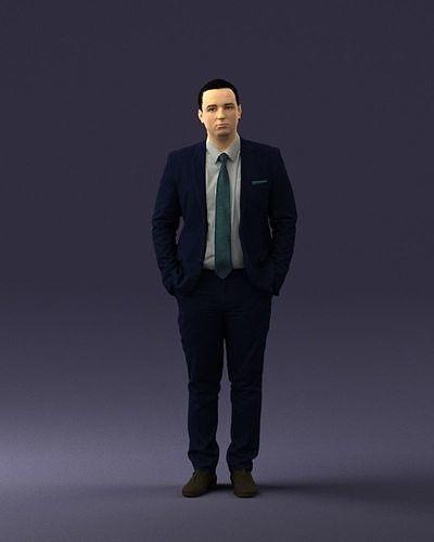 Guy in blue business suit 0467 3D Print Ready 3D print model