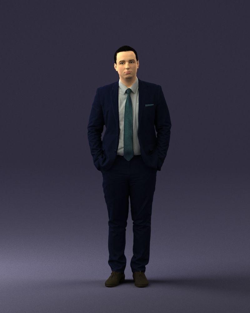 Guy in blue business suit 0467 3D Print Ready 3D print model_36