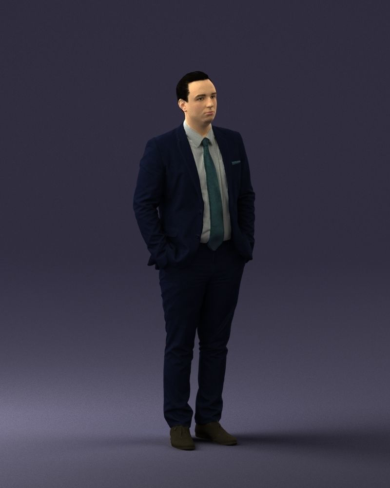 Guy in blue business suit 0467 3D Print Ready 3D print model_33
