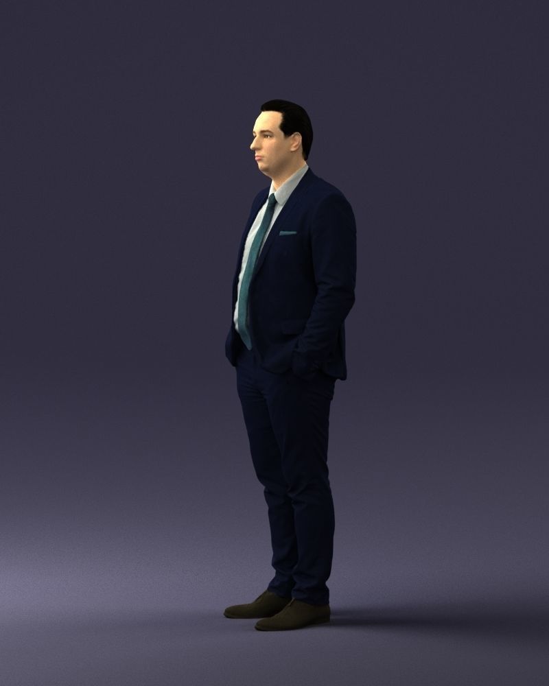 Guy in blue business suit 0467 3D Print Ready 3D print model_6