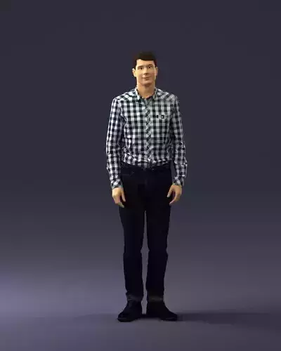 Man in plaid shirt 0385