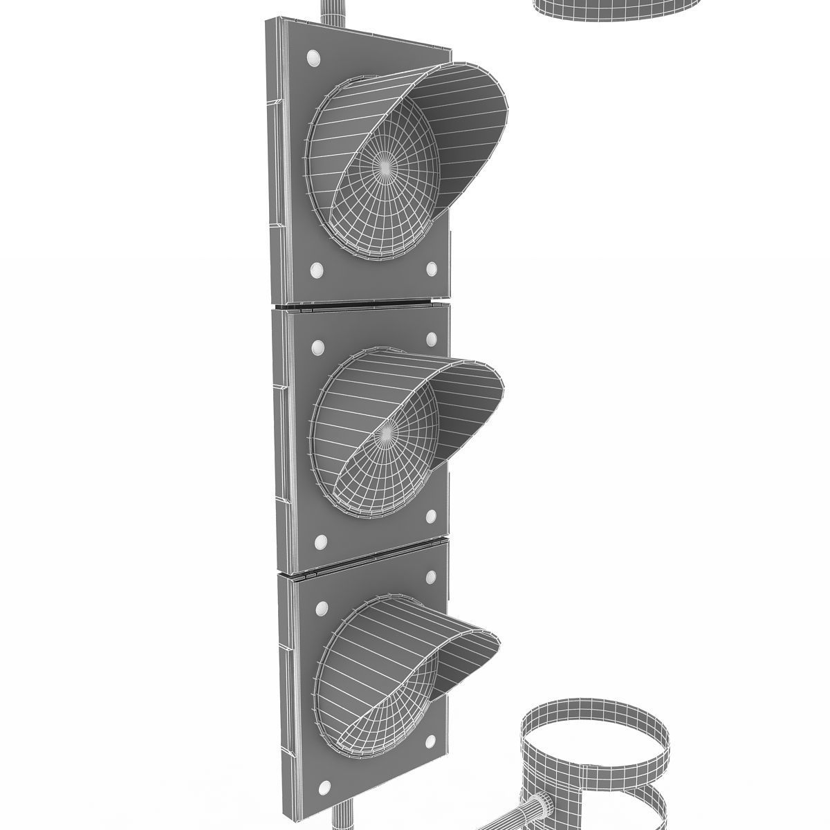 Traffic Light Black 3D model_7