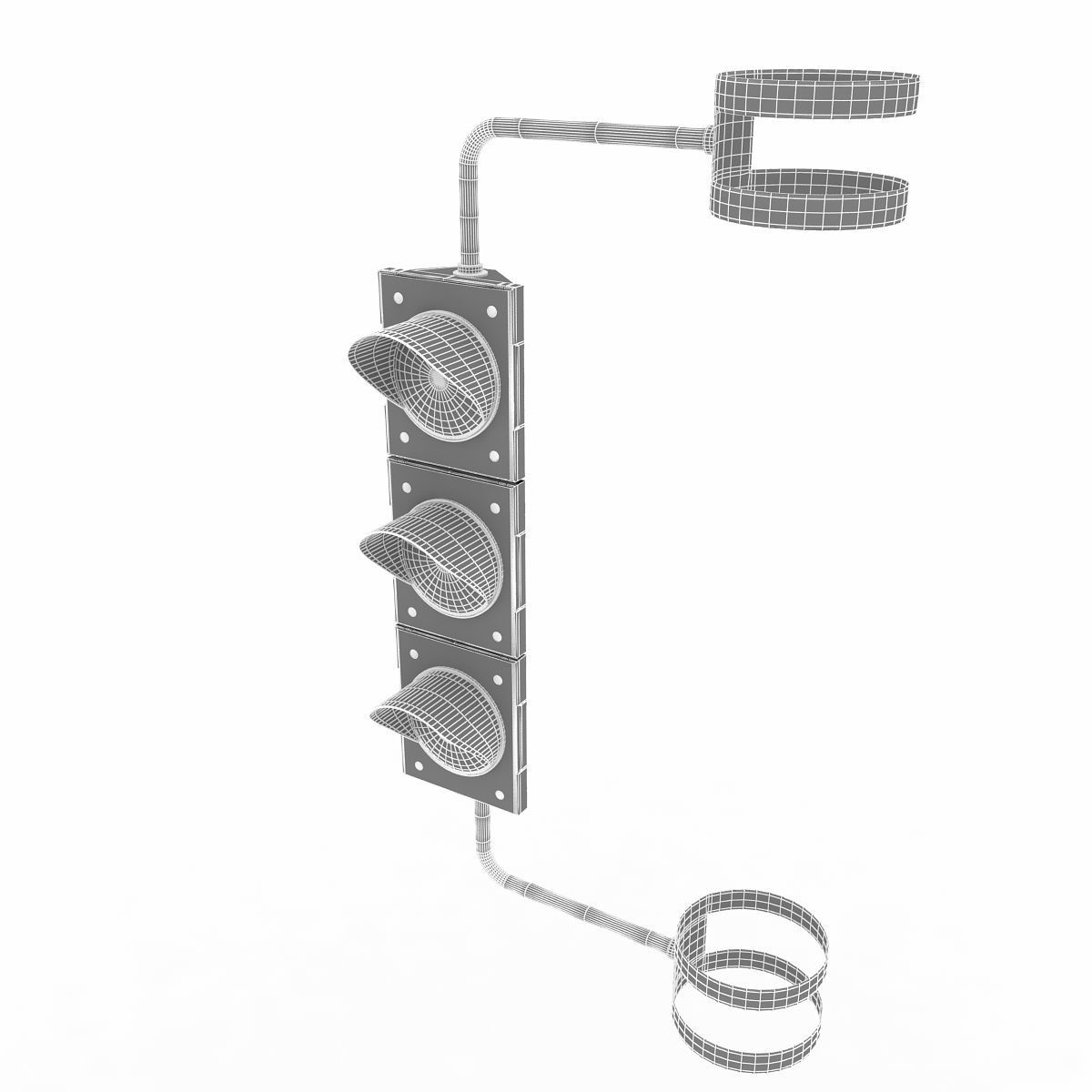 Traffic Light Black 3D model_5