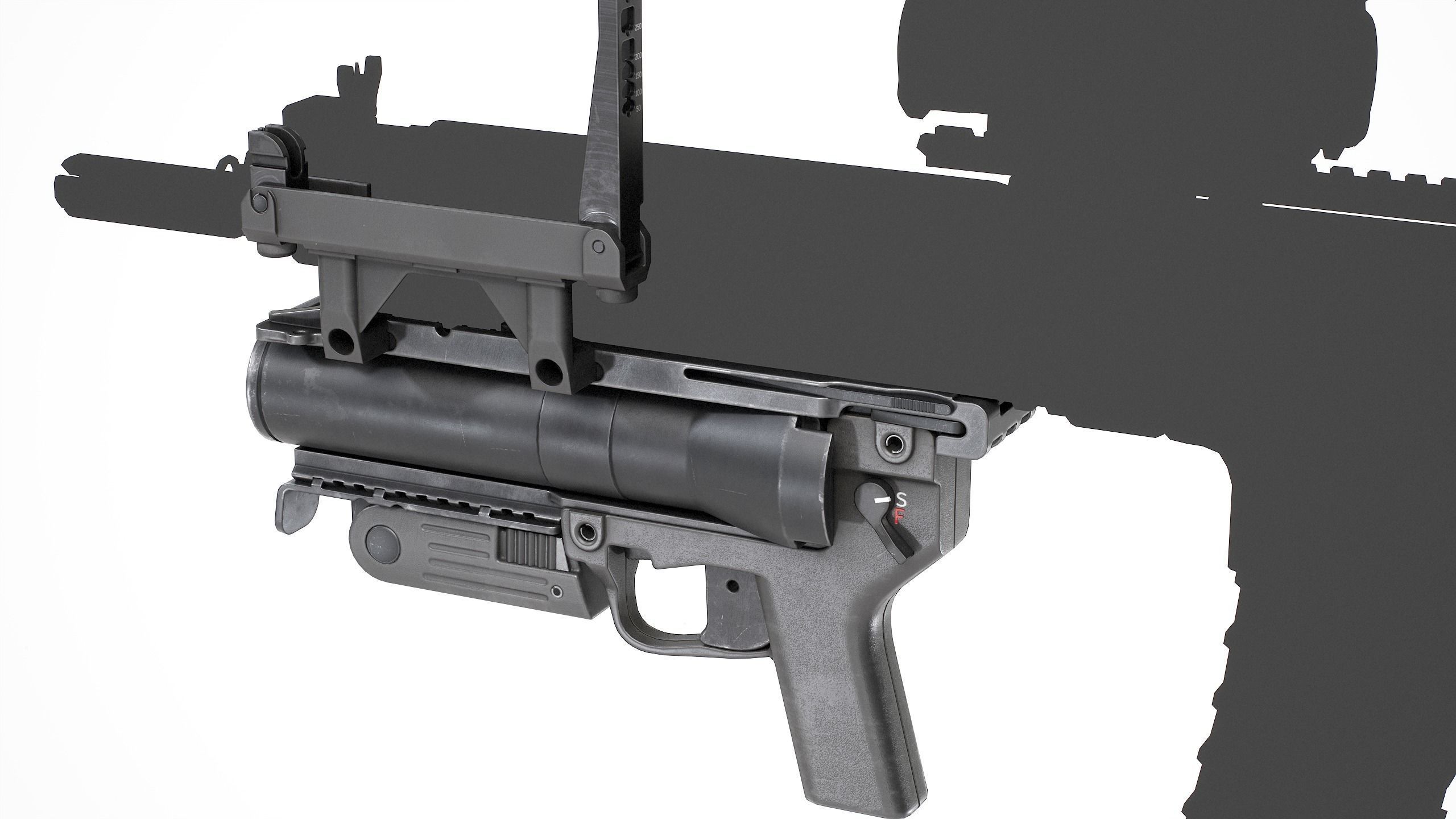 PBR M320 Grenade Launcher Low-poly 3D model_9