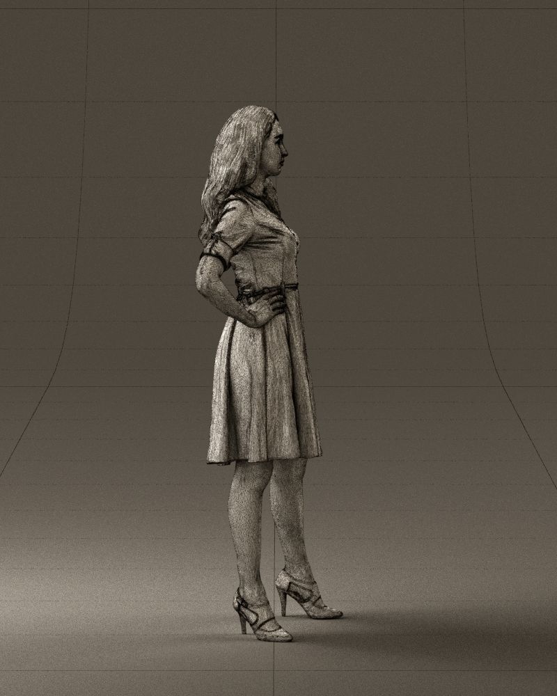 Woman in red dress 0408 3D Print ready 3D print model_11