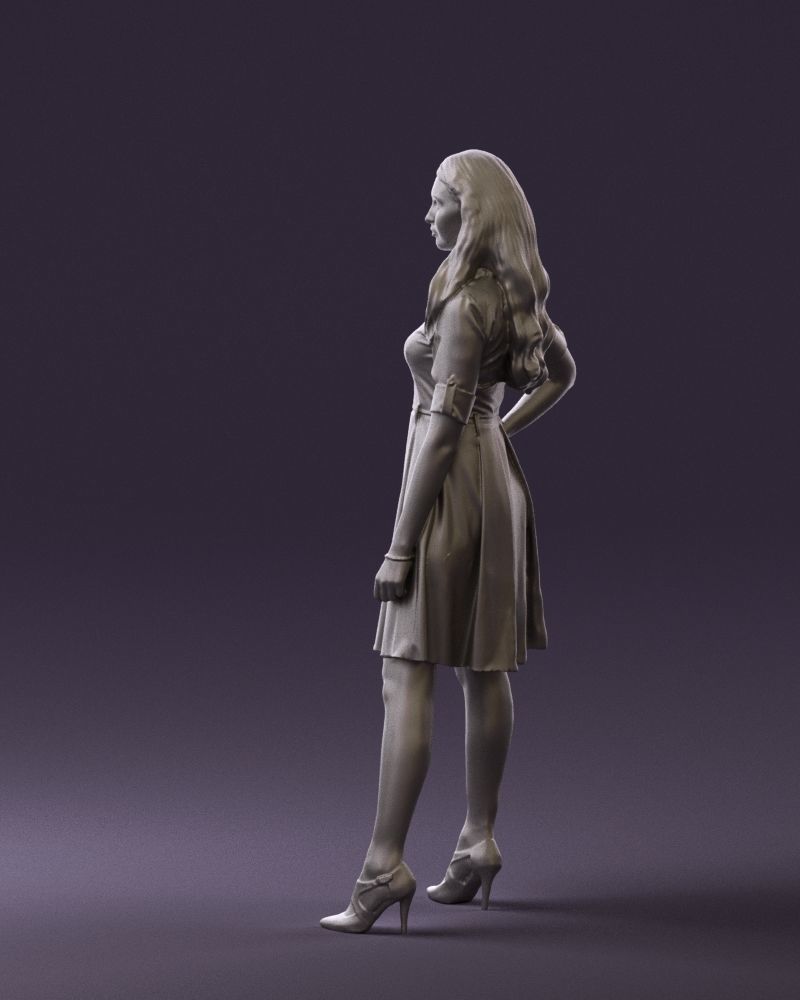 Woman in red dress 0408 3D Print ready 3D print model_22