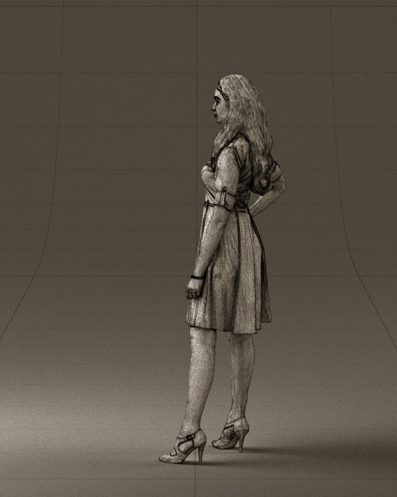 Woman in red dress 0408 3D Print ready 3D print model_23