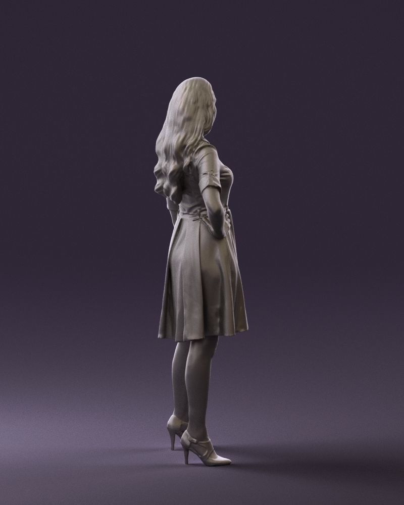 Woman in red dress 0408 3D Print ready 3D print model_13