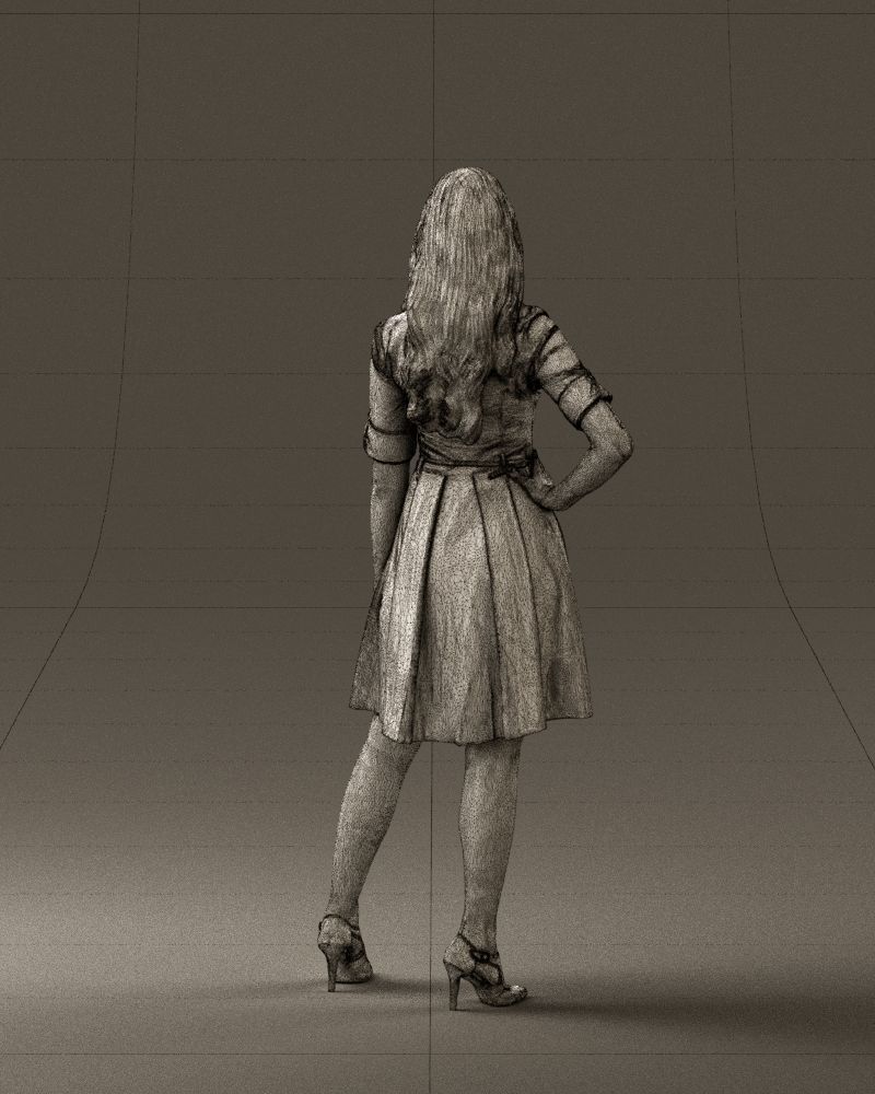 Woman in red dress 0408 3D Print ready 3D print model_17