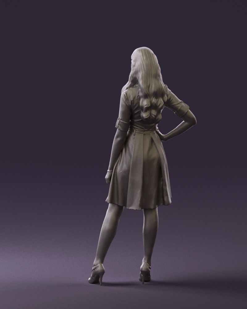 Woman in red dress 0408 3D Print ready 3D print model_19