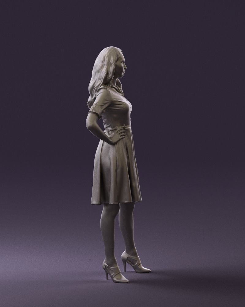 Woman in red dress 0408 3D Print ready 3D print model_10