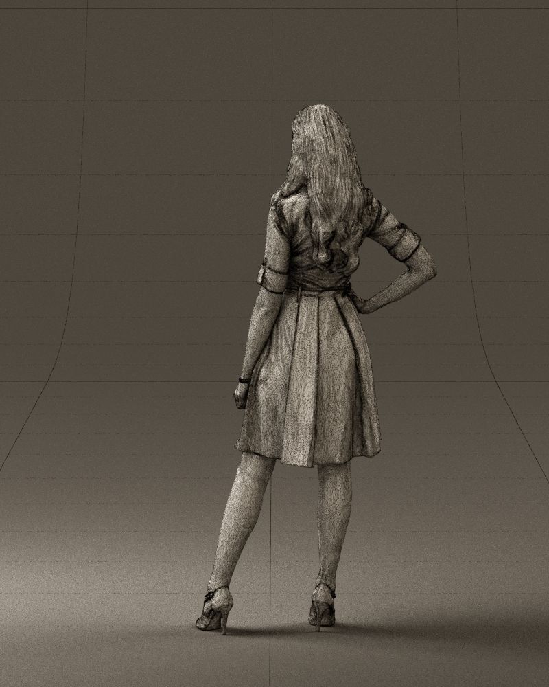 Woman in red dress 0408 3D Print ready 3D print model_20