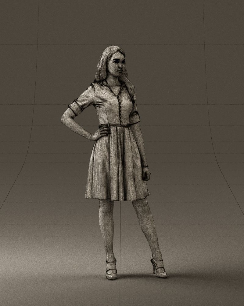Woman in red dress 0408 3D Print ready 3D print model_38
