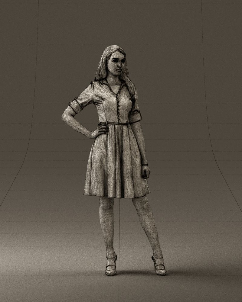 Woman in red dress 0408 3D Print ready 3D print model_35