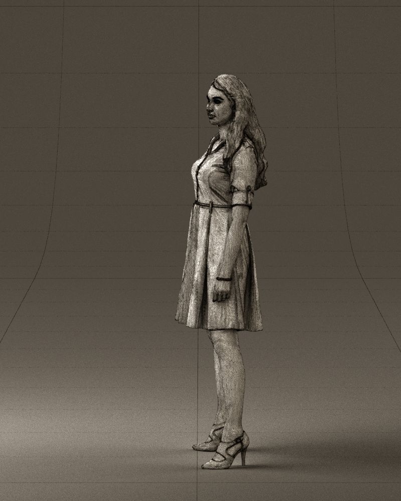 Woman in red dress 0408 3D Print ready 3D print model_26