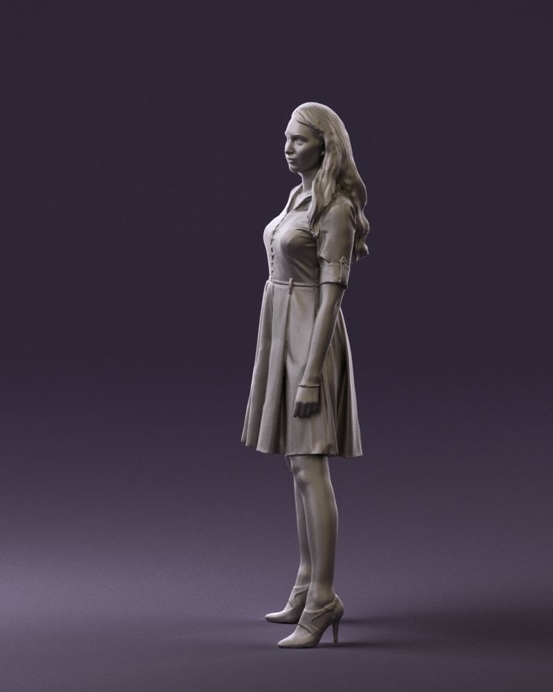 Woman in red dress 0408 3D Print ready 3D print model_25