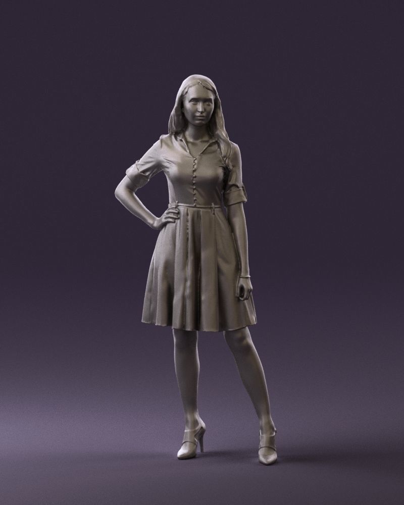 Woman in red dress 0408 3D Print ready 3D print model_31