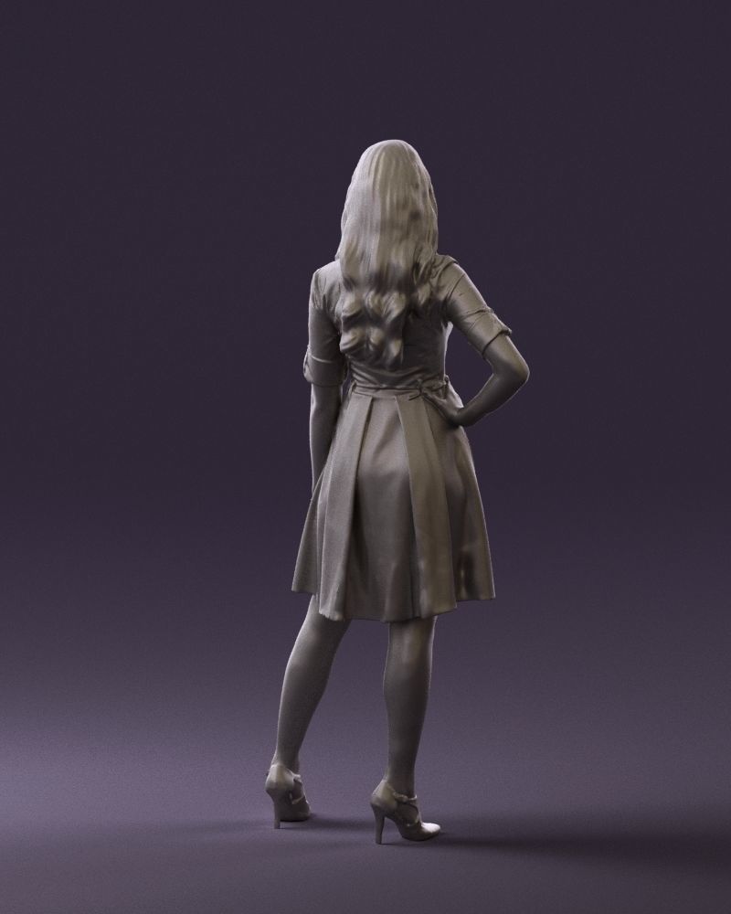Woman in red dress 0408 3D Print ready 3D print model_16
