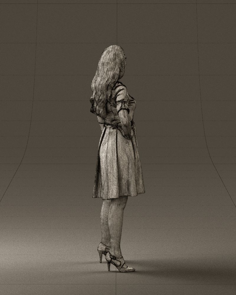 Woman in red dress 0408 3D Print ready 3D print model_14