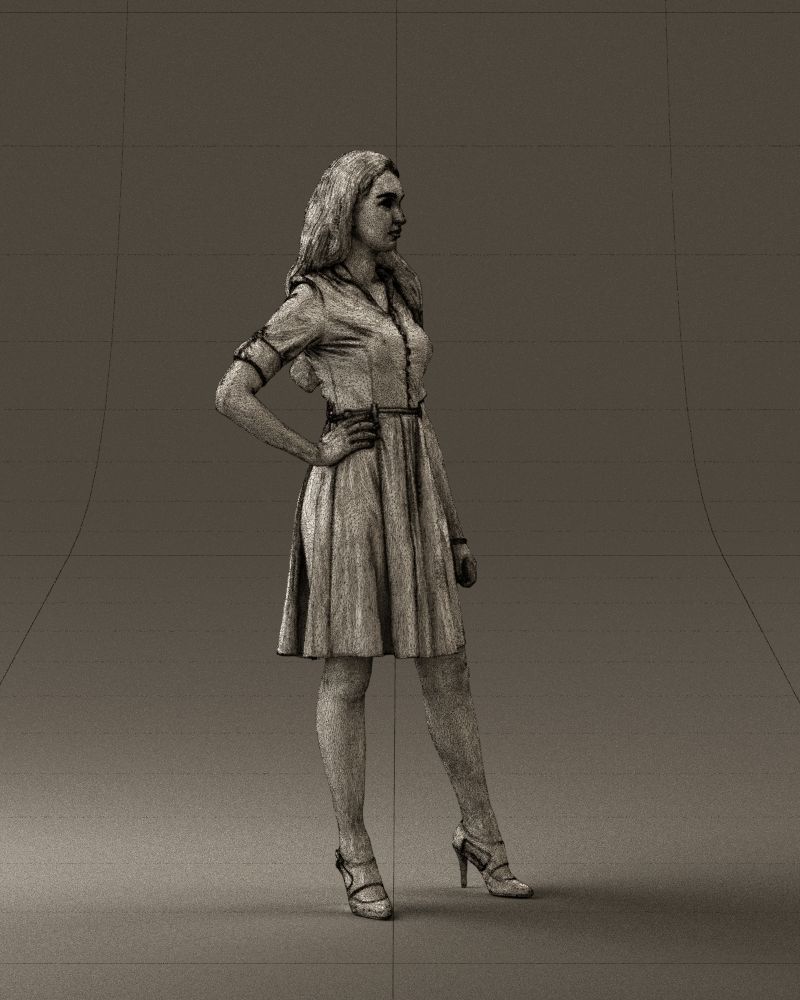 Woman in red dress 0408 3D Print ready 3D print model_8