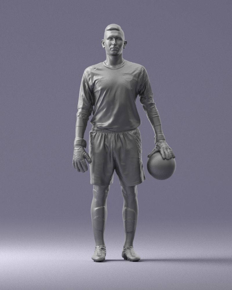 000318 Soccer Goalkeeper with Ball 1114 3dp 3D print model_2