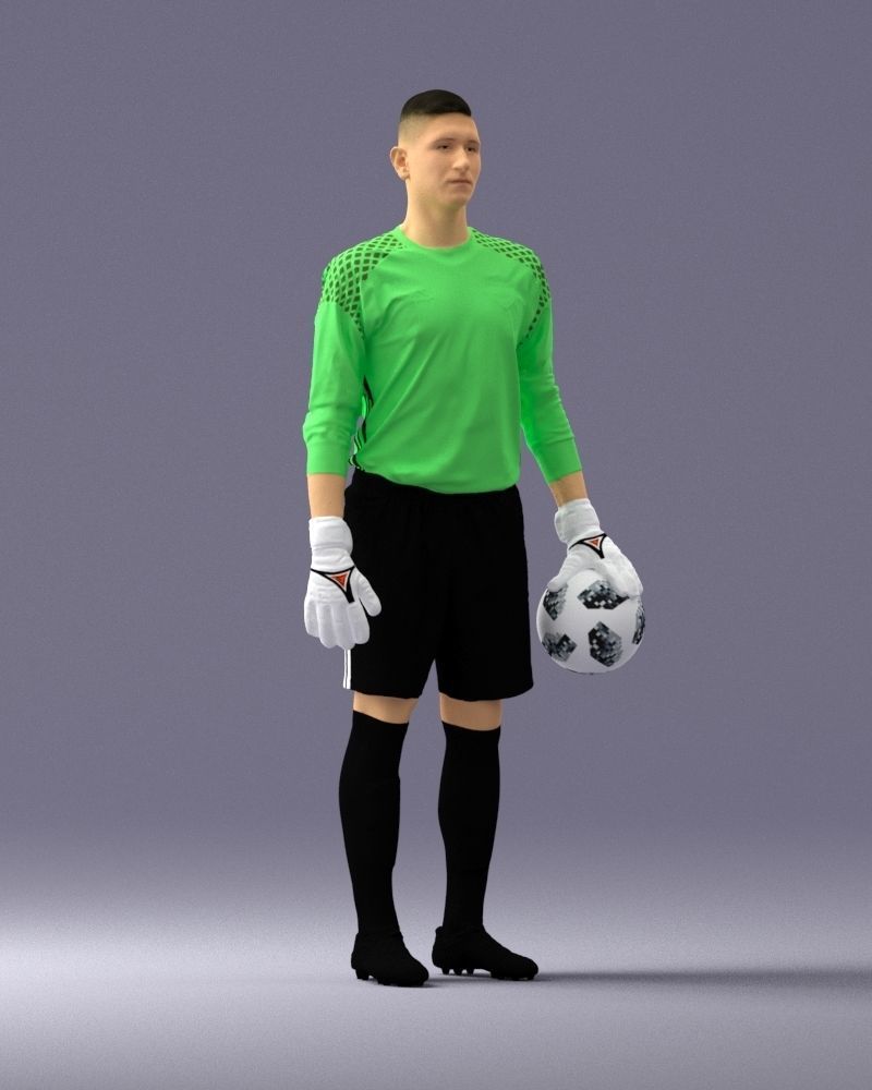 000318 Soccer Goalkeeper with Ball 1114 3dp 3D print model_7