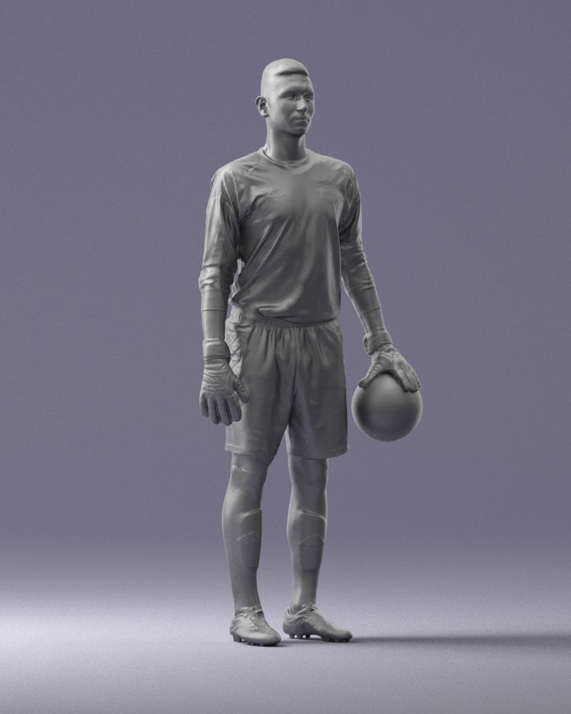 000318 Soccer Goalkeeper with Ball 1114 3dp 3D print model_8