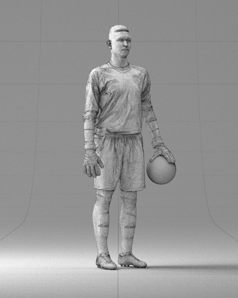 000318 Soccer Goalkeeper with Ball 1114 3dp 3D print model_9