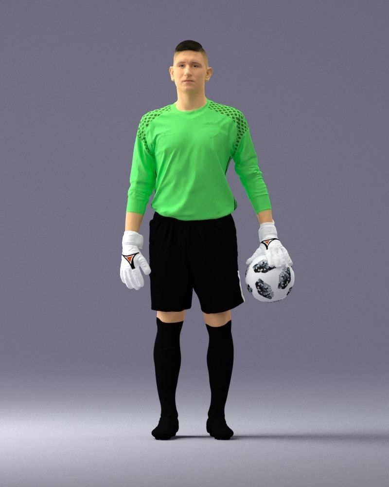 000318 Soccer Goalkeeper with Ball 1114 3dp 3D print model_34